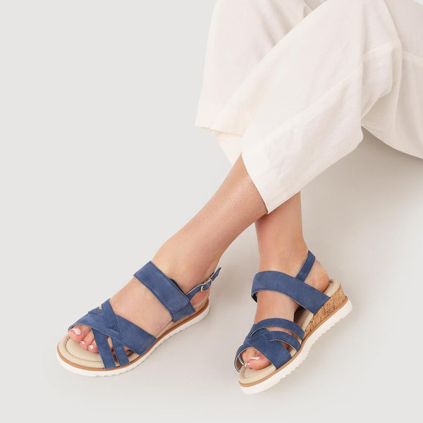 Pavers Leather Touch-Fasten Sandals - Navy