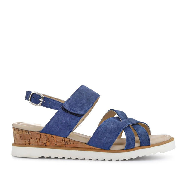 pavers Leather Touch-Fasten Sandals - Navy