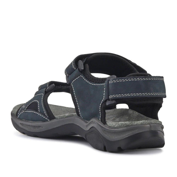 Pavers Leather Touch-Fasten Sandals - Navy-Brown