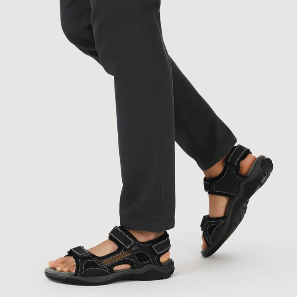 Pavers Leather Touch-Fasten Sandals - Navy-Brown