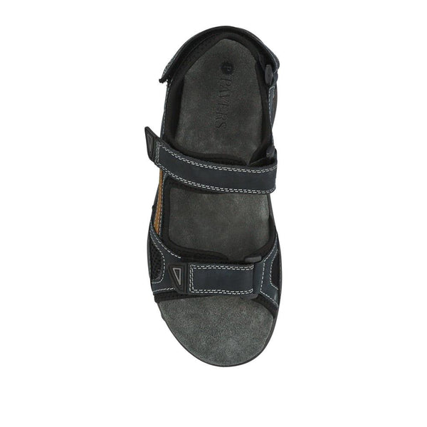 Pavers Leather Touch-Fasten Sandals - Navy-Brown
