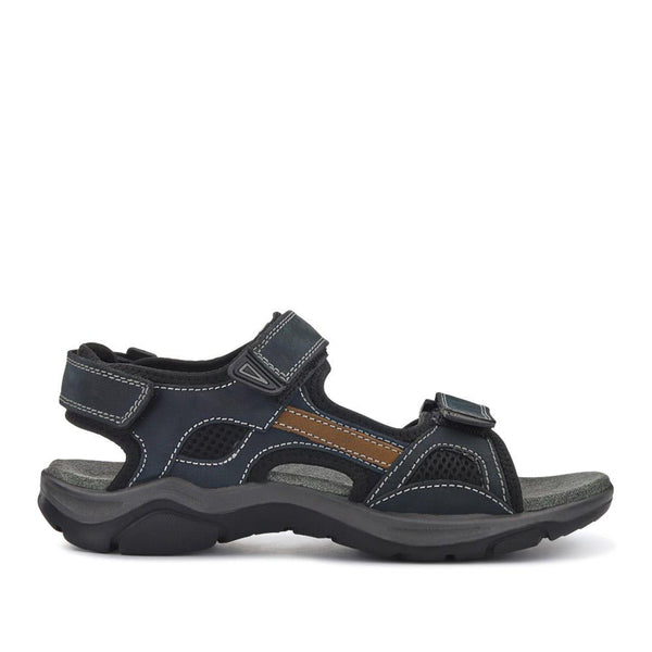 pavers Leather Touch-Fasten Sandals - Navy-Brown