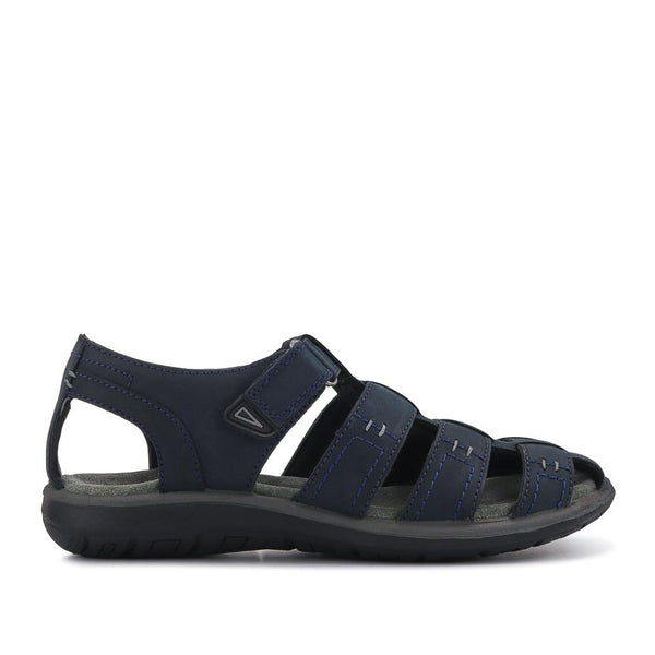 pavers Leather Touch-Fasten Sandals - Navy