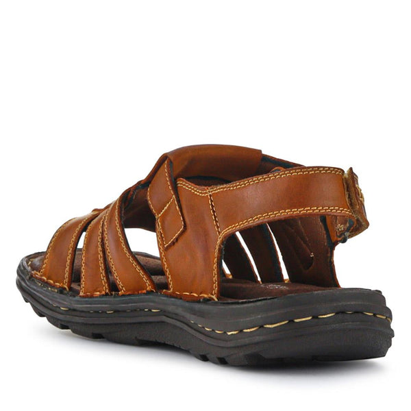 Pavers Leather Touch-Fasten Sandals - Tan