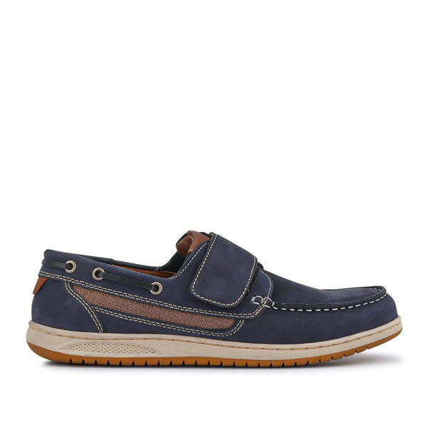 pavers Leather Touch-Fastening Monk Shoes - Navy