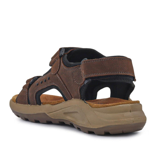 Pavers Leather Touch-Fastening Sandals - Brown
