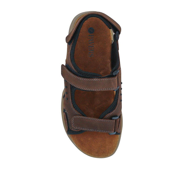 Pavers Leather Touch-Fastening Sandals - Brown