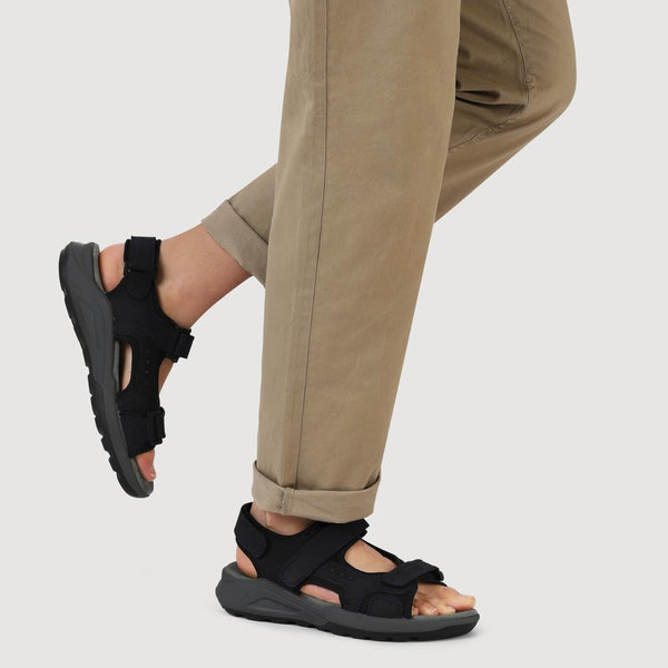 Pavers Leather Touch-Fastening Sandals - Navy