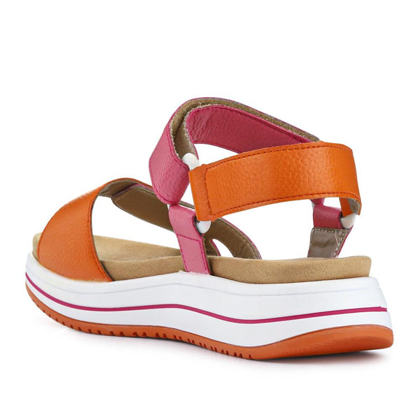 Pavers Leather Touch-Fastening Sandals - Pink Multi