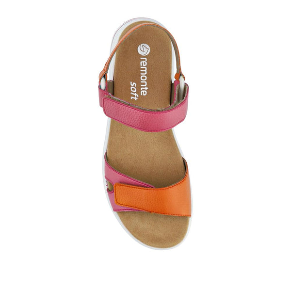 Pavers Leather Touch-Fastening Sandals - Pink Multi