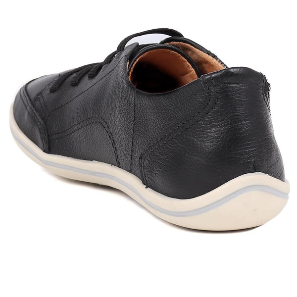 Pavers Leather Trainer With Zip Detail - Black
