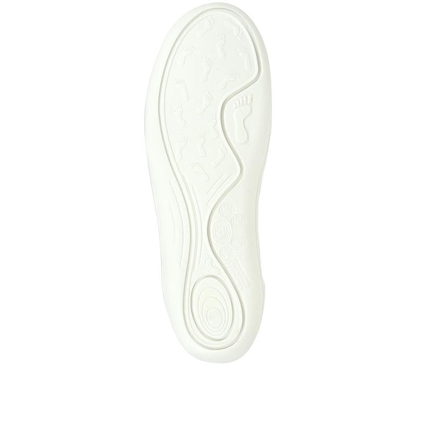 Pavers Leather Trainer With Zip Detail - White