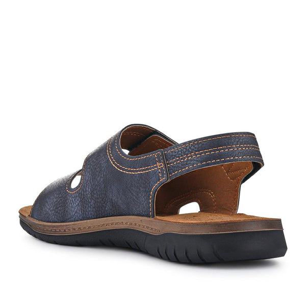 Pavers Leather Triple Touch-Fasten Sandals - Blue