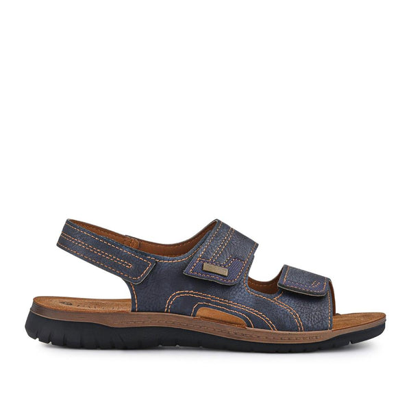 pavers Leather Triple Touch-Fasten Sandals - Blue