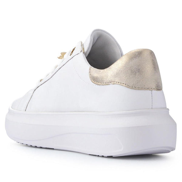 Pavers Leather Two-Tone Trainers - White