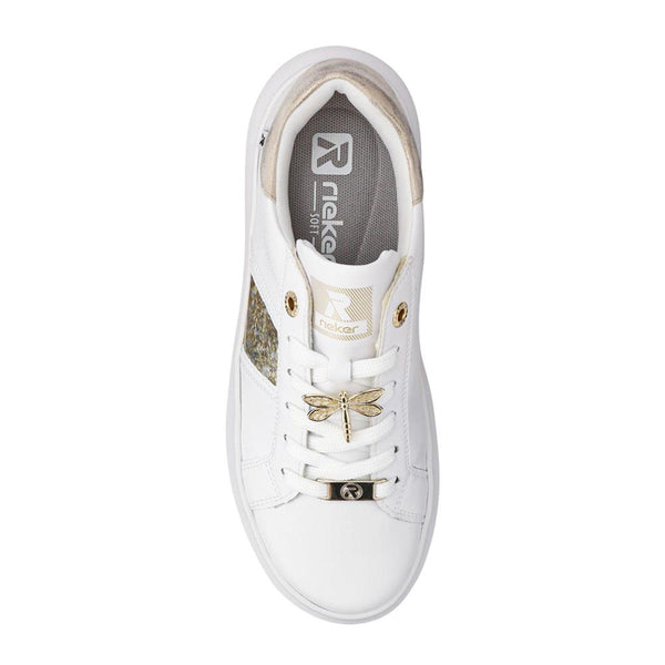 Pavers Leather Two-Tone Trainers - White