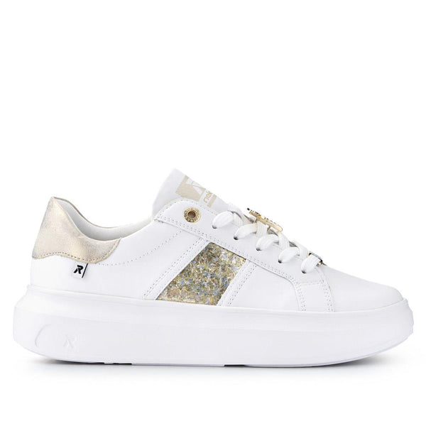 pavers Leather Two-Tone Trainers - White