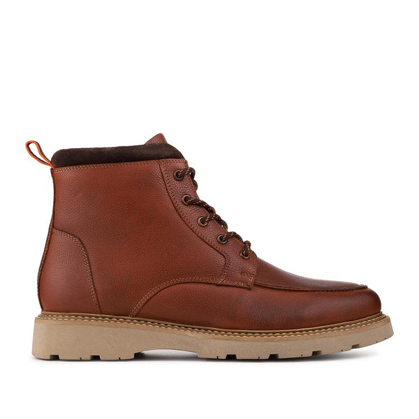 Pavers Leather Warm Lined Lace Up Boots - Tan