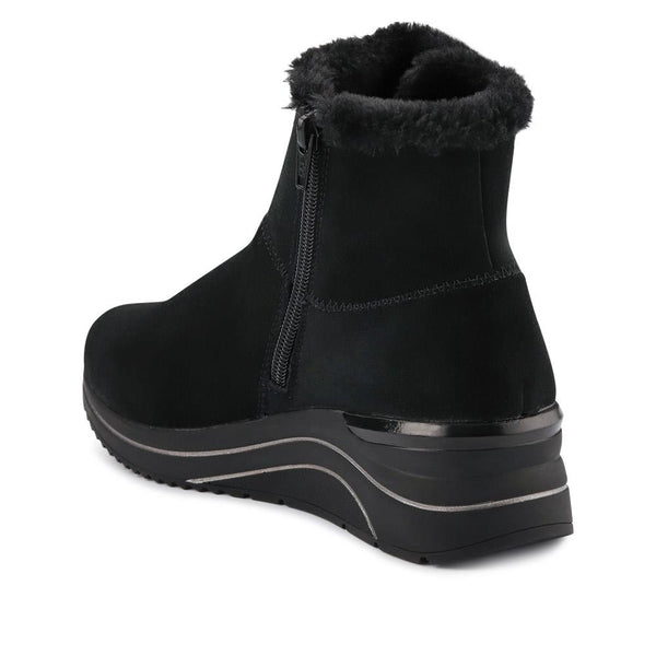 Pavers Leather Wedge-Heel Ankle Boots - Black