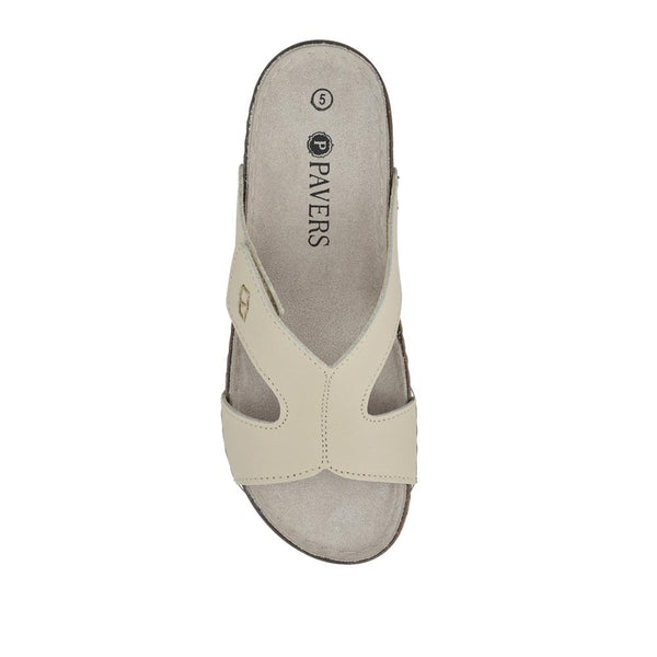 Pavers Leather Wedge-Heeled Mules - Sand