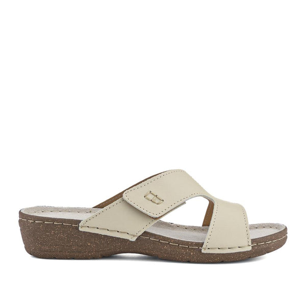 pavers Leather Wedge-Heeled Mules - Sand
