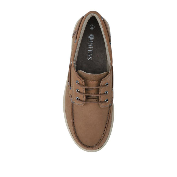 Pavers Leather Wide-Fit Boat Shoes - Stone