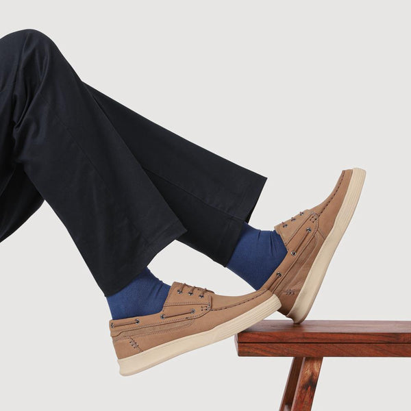 Pavers Leather Wide-Fit Boat Shoes - Stone