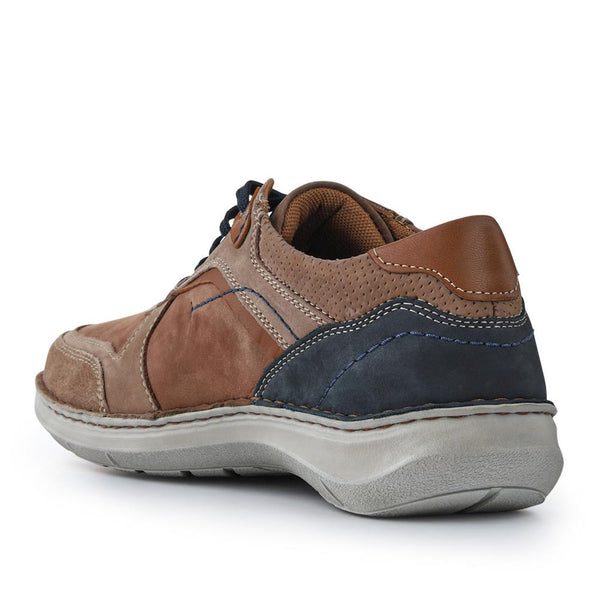 Pavers Leather Wide-Fit Lace-Up Trainers - Tan