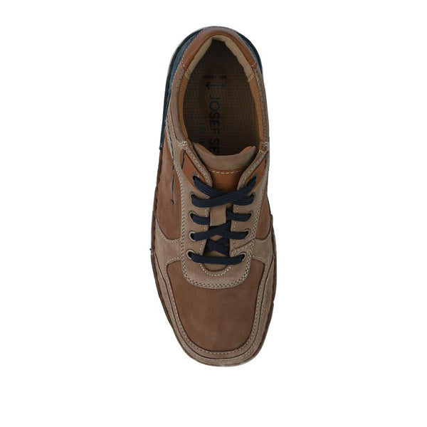 Pavers Leather Wide-Fit Lace-Up Trainers - Tan