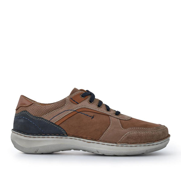 pavers Leather Wide-Fit Lace-Up Trainers - Tan