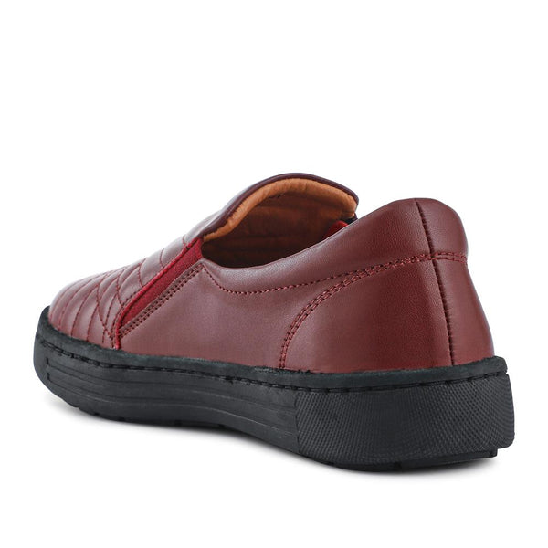 Pavers Leather Zip-Fasten Slip-On Shoes - Burgundy