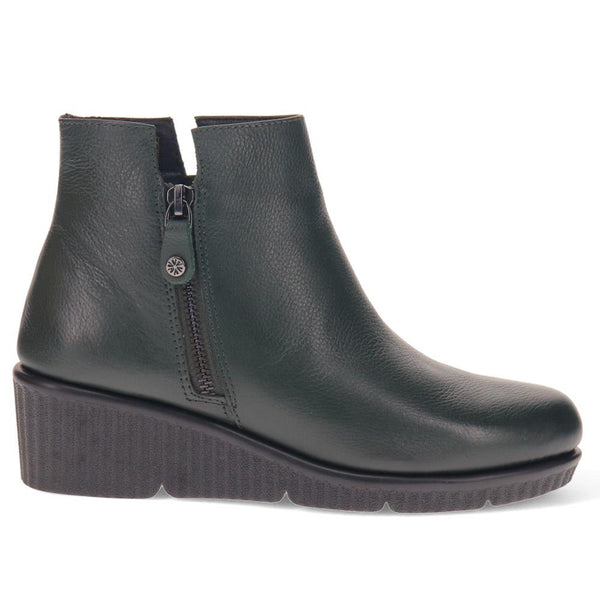 pavers Leather Zip-Up Ankle Boots - Green