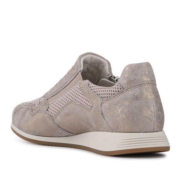 Pavers Leather Zip-Up Casual Trainers - Metallic