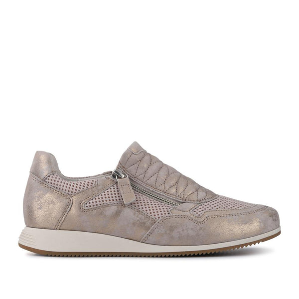 pavers Leather Zip-Up Casual Trainers - Metallic
