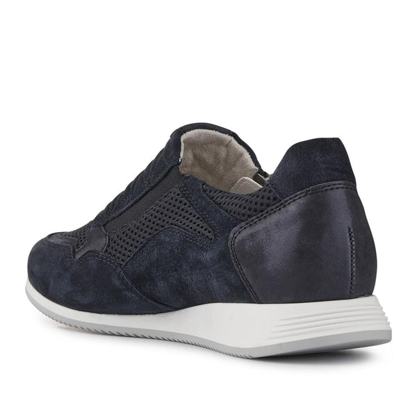 Pavers Leather Zip-Up Casual Trainers - Navy