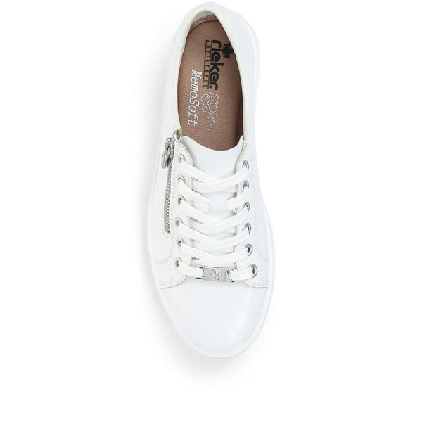 Pavers Leather Zip-Up Trainers - White