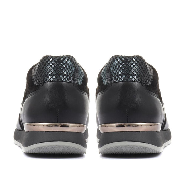 Pavers Leiza Leather Trainers - Black Multi