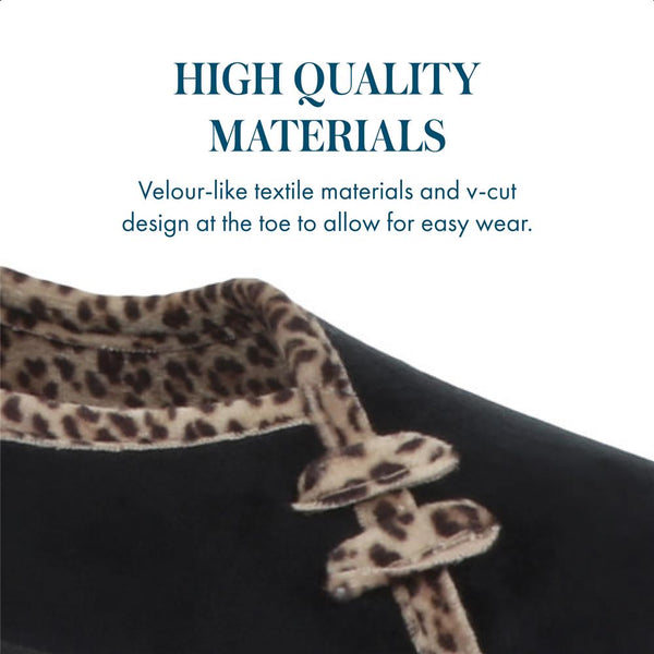 Pavers Leopard Print Slippers - Black