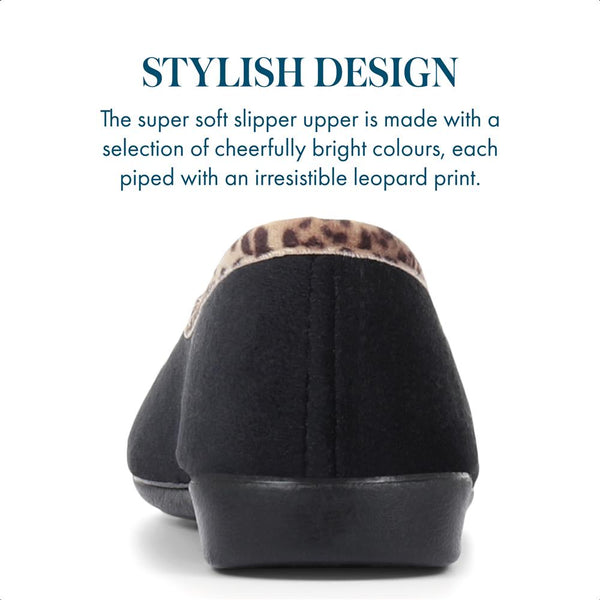 Pavers Leopard Print Slippers - Black