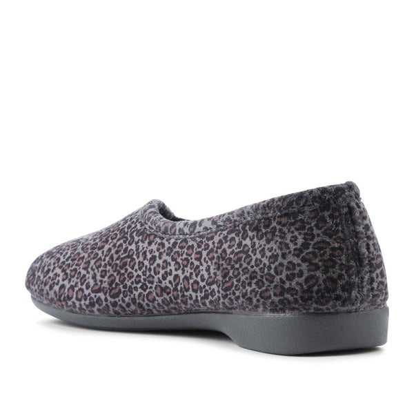 Pavers Leopard Print Slippers - Grey Leopard