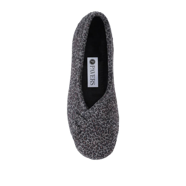 Pavers Leopard Print Slippers - Grey Leopard