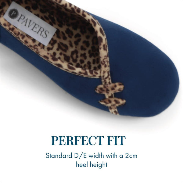 Pavers Leopard Print Slippers - Navy
