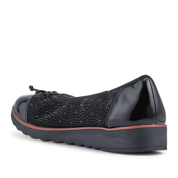 pavers Lightweight Ballet Pumps - Black Sparkle