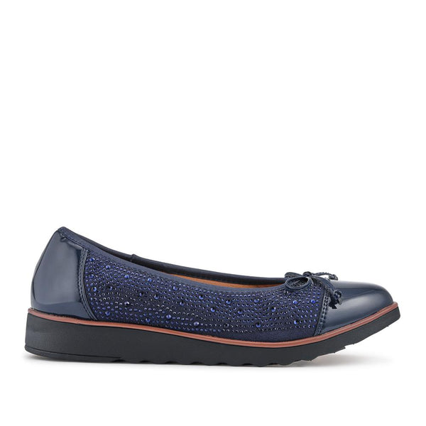 Pavers Lightweight Ballet Pumps - Navy Sparkle