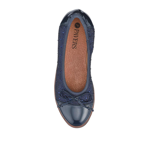 Pavers Lightweight Ballet Pumps - Navy Sparkle