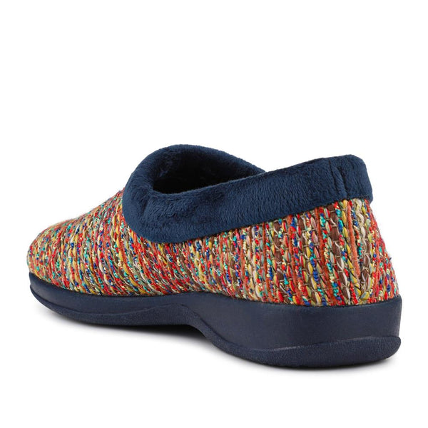 Pavers Lightweight Comfy Full Slippers - Navy Multi