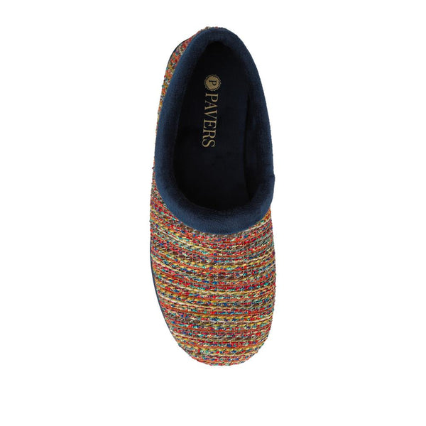 Pavers Lightweight Comfy Full Slippers - Navy Multi