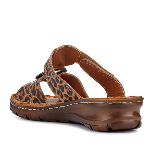 Pavers Lightweight Cushioned Leather Mules - Leopard