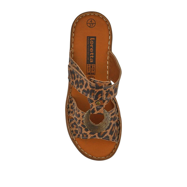 Pavers Lightweight Cushioned Leather Mules - Leopard