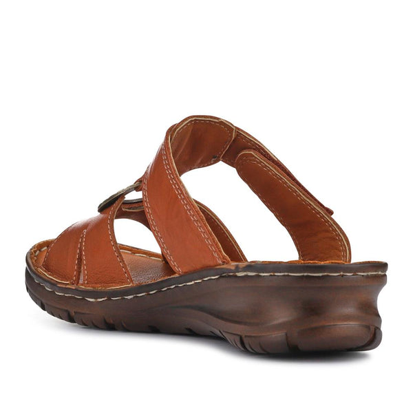 Pavers Lightweight Cushioned Leather Mules - Tan